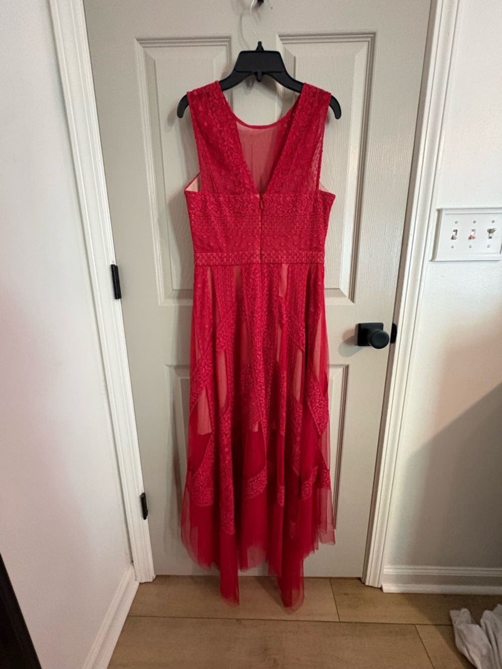 BCBGMaxAzria Red Lace High-Low Mesh Dress - Picture 5 of 5